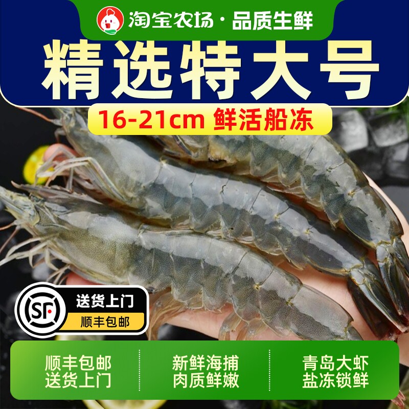 大虾鲜活超大基围虾特大青虾冷冻青岛鲜对虾速冻海虾海鲜水产深海