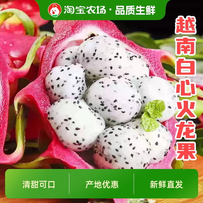 火龙果白心越南进口新鲜应季水果整箱大果非红心包邮保存农场热带