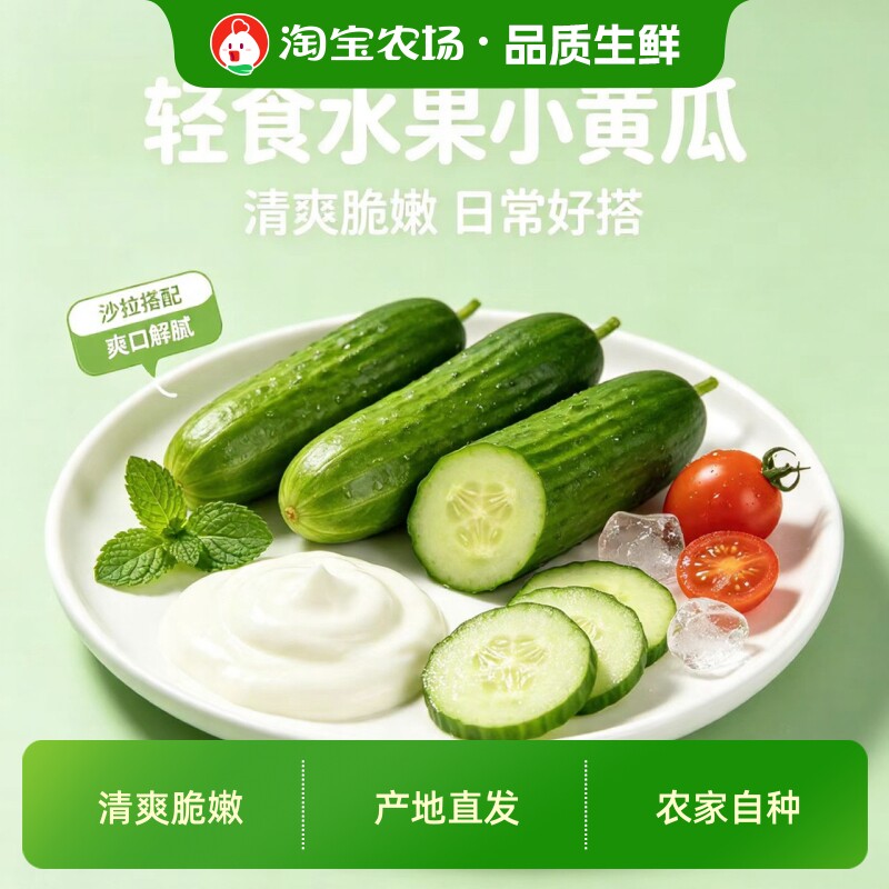 新鲜水果小黄瓜脆嫩水果黄瓜时令应季蔬菜寿光直发即食现摘农场