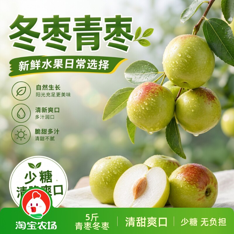 5斤陕西大荔冬枣新鲜应季整箱枣子青枣脆枣大枣当季水果脆甜现摘