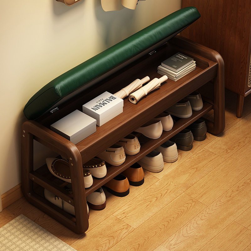 实木换鞋凳门口家用入户进门可坐穿鞋凳鞋柜一体收纳高级感玄关凳