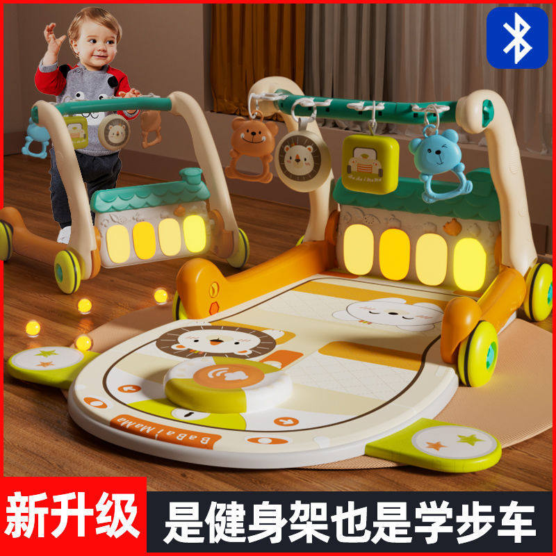婴儿脚踏钢琴健身架学步车0-1岁宝宝早教玩具新生幼儿二合一工厂
