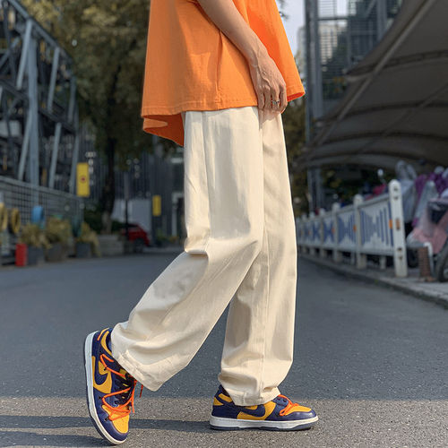 UNOUKW日系复古纯色直筒休