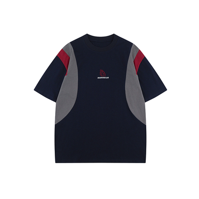 UNO UKNOW 美式复古撞色短袖T恤男女夏季新款宽松秀秀按情侣上衣