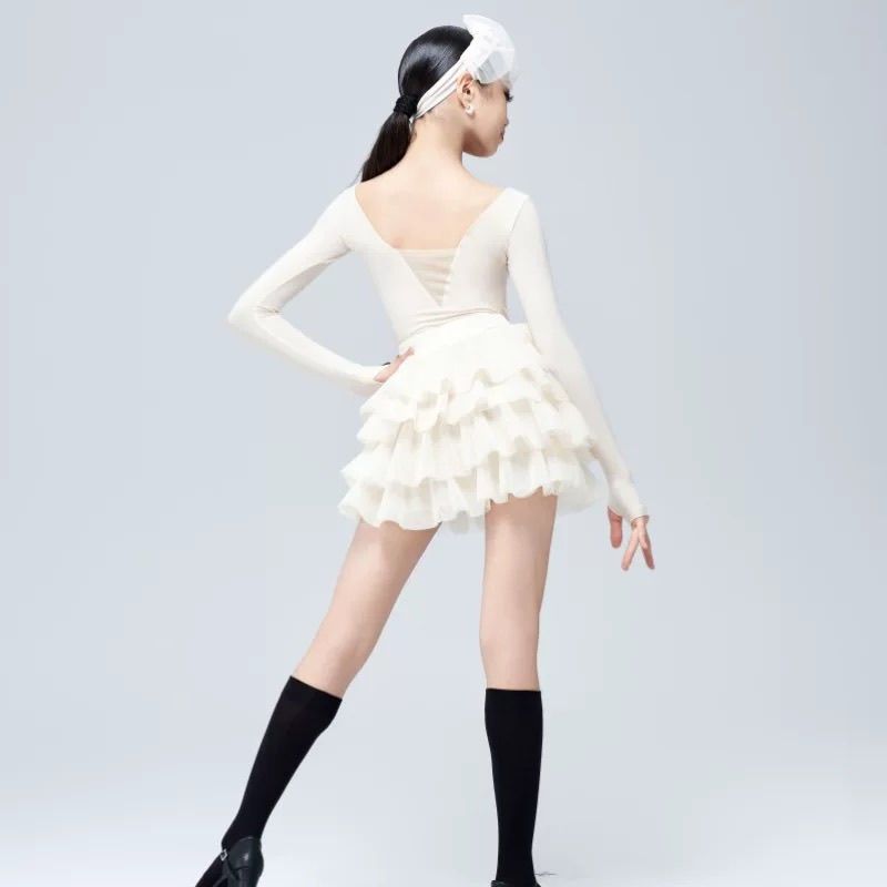 WAVE未午拉丁舞2025少儿儿童秋冬女童拉丁舞服八音盒少女套装2051