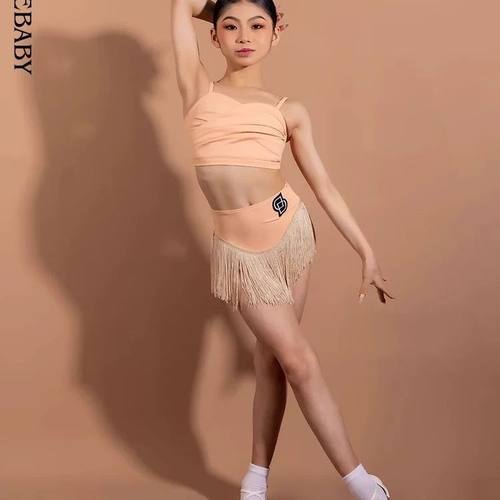 Dancebaby拉丁舞服2024新款练功服舞衣上衣新款吊带流苏裙DAS570N