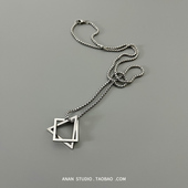 几何三角方块项链男潮ins嘻哈简约百搭挂饰吊坠女不掉色 ANAN