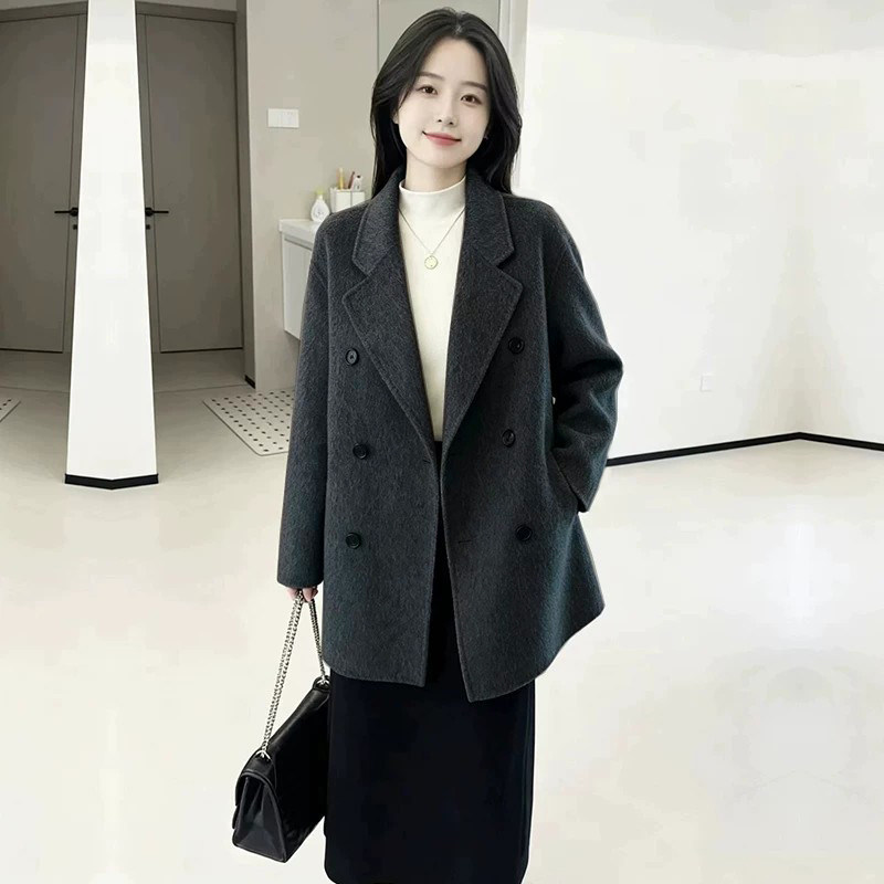 小个子双面羊绒大衣女2026新款