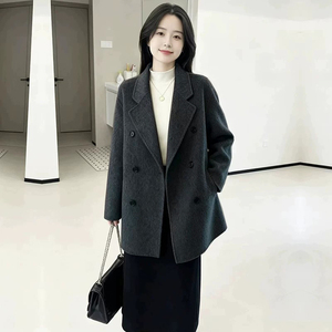 小个子双面羊绒大衣女2026新款