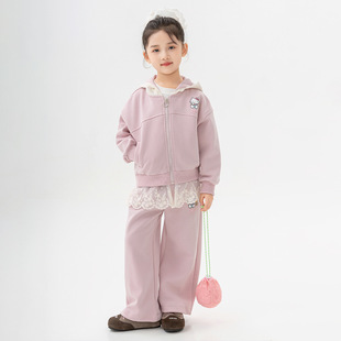 HelloKitty凯蒂猫女童秋季 两件套 套装 2025粉色休闲甜美风中大童装