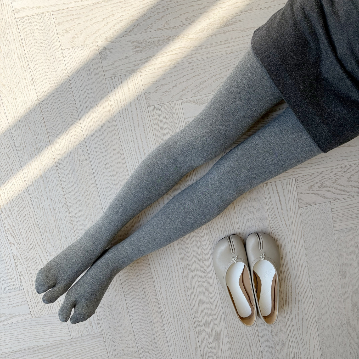 分趾麻灰色秋冬加绒保暖袜女外穿