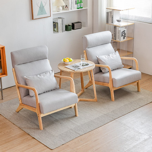 海绵北欧实木沙发送抱枕