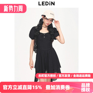 新款 乐町2026夏季 黑色甜美连衣裙C2FAE2530 商场同款