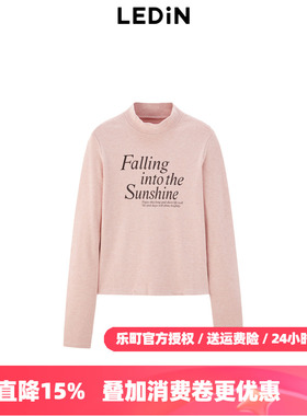 【反季清仓】乐町2025冬季新款基础字母印花长袖T恤C2CPE4302