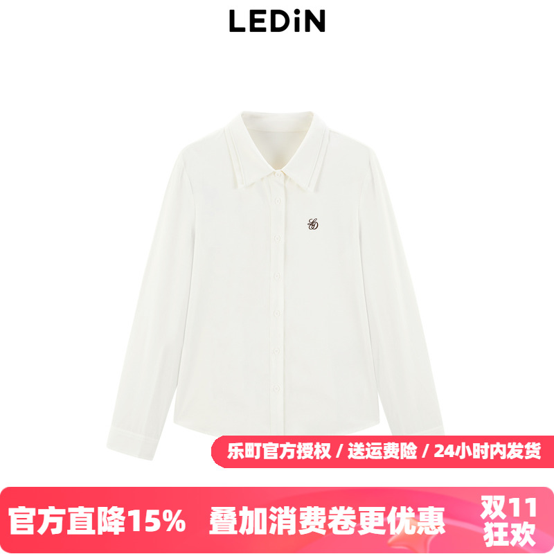 【商场同款】乐町刺绣衬衫女上衣25年冬季新款衬衫外套C1GBE4251