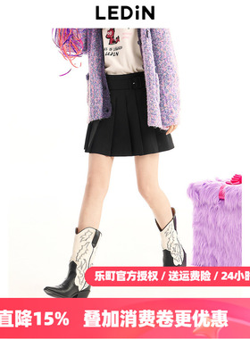 乐町百搭百褶短裙秋季新款半身裙女C2GEE1209