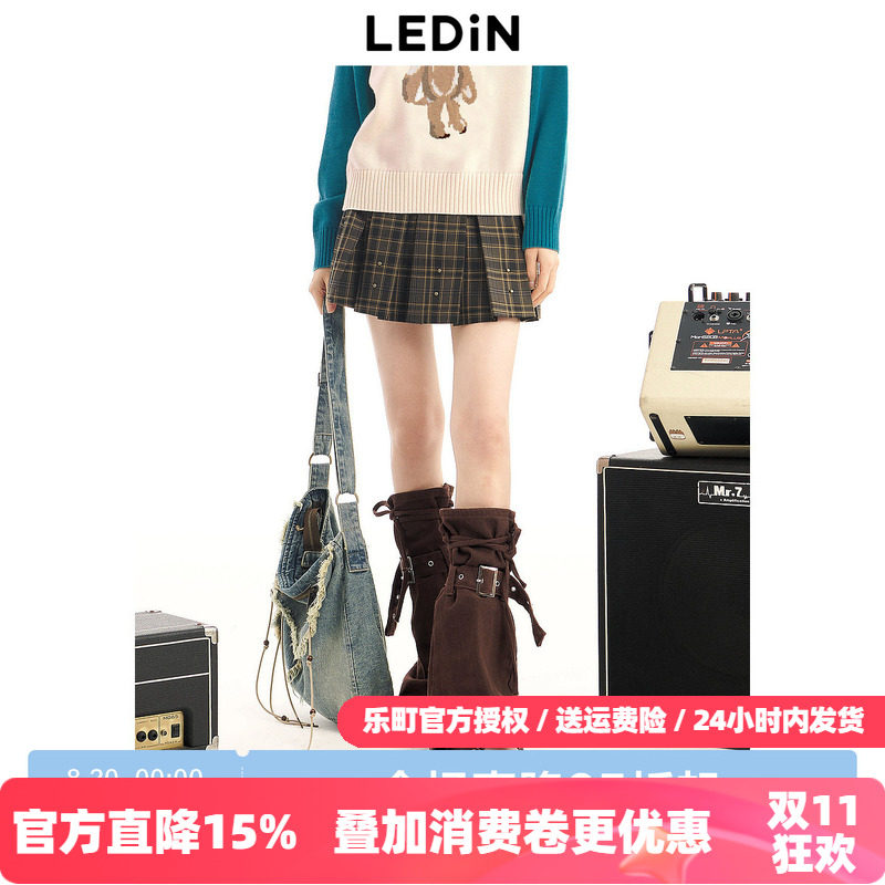 乐町设计感百褶短裙女2025秋季新款半身裙C2GEE1107