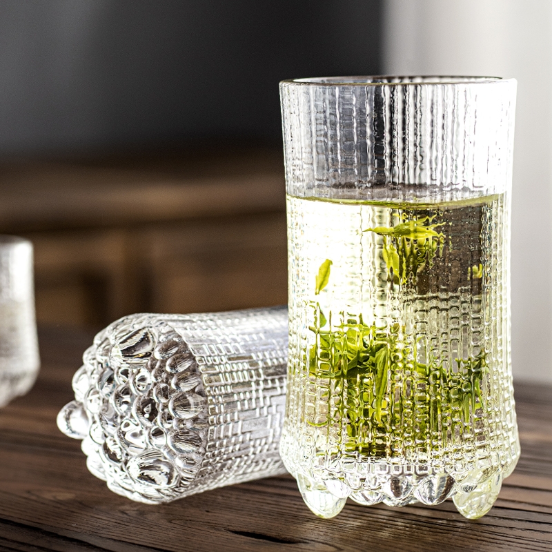 锤纹小茶杯耐热玻璃透明加厚个人