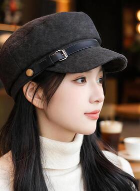 日系美拉德八角贝雷帽女显脸小