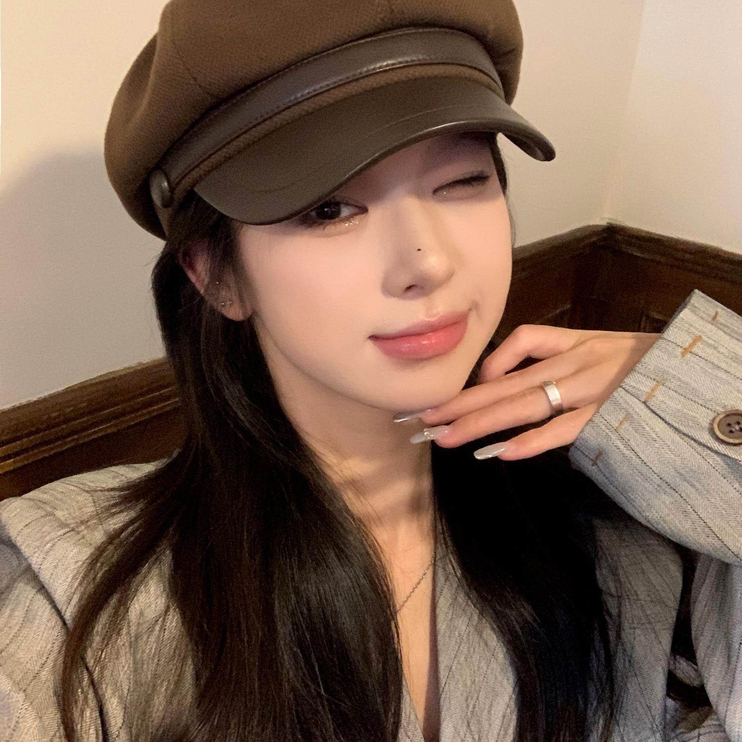 新款2025春季毛呢八角帽子女网红画家贝雷帽鸭舌ins百搭显脸小潮,服饰配件/皮带/帽子/围巾,帽子,淘宝优惠券,粉丝福利购,淘宝优惠卷