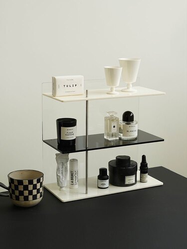 北欧亚克力桌面水杯收纳架化妆品置物架马克杯咖啡杯香薰香水架子