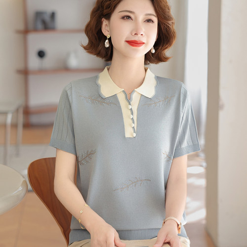 中老年女士短袖T恤新款夏季套装