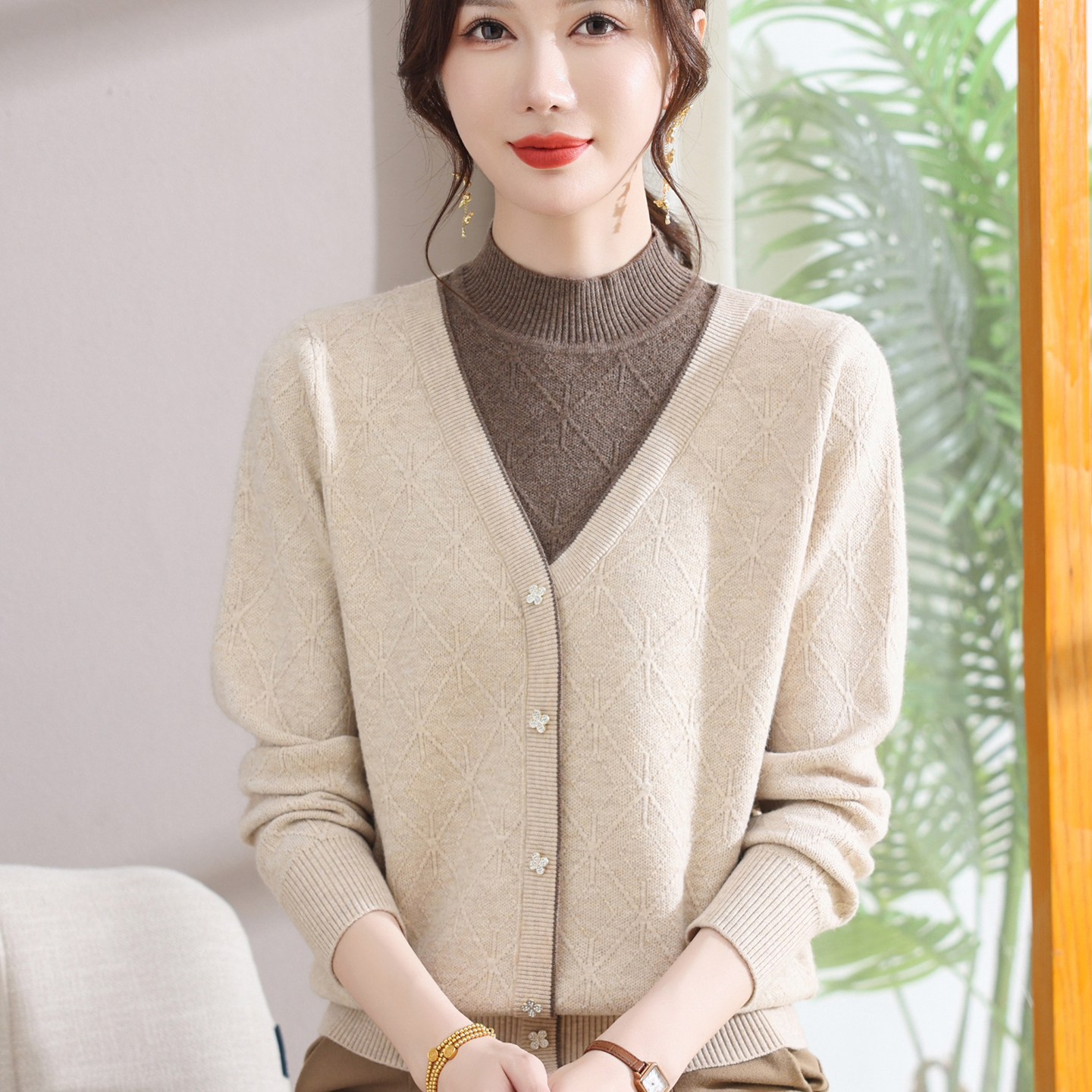 中老年女装秋季内搭毛衣服打底衫