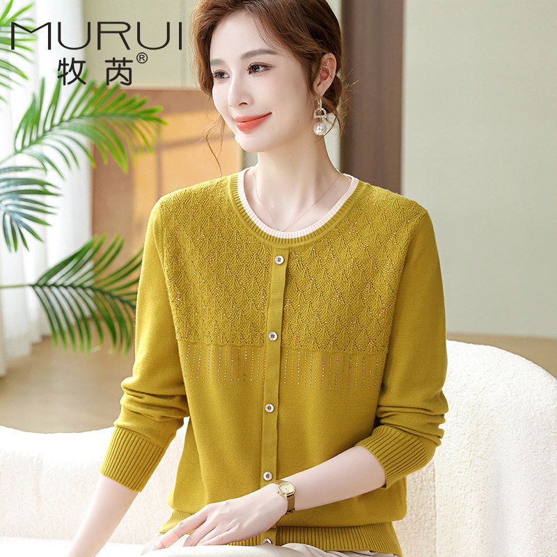 新款妈妈春装毛衣中年女洋气薄款小衫中老年女春秋外穿针织上衣服,女装/女士精品,中老年女装,淘宝优惠券,粉丝福利购,淘宝优惠卷