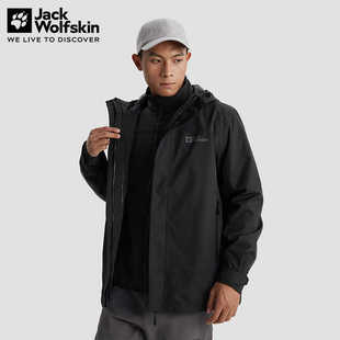 24秋冬新款 JackWolfskin狼爪男户外防水软壳三合一冲锋衣5118356