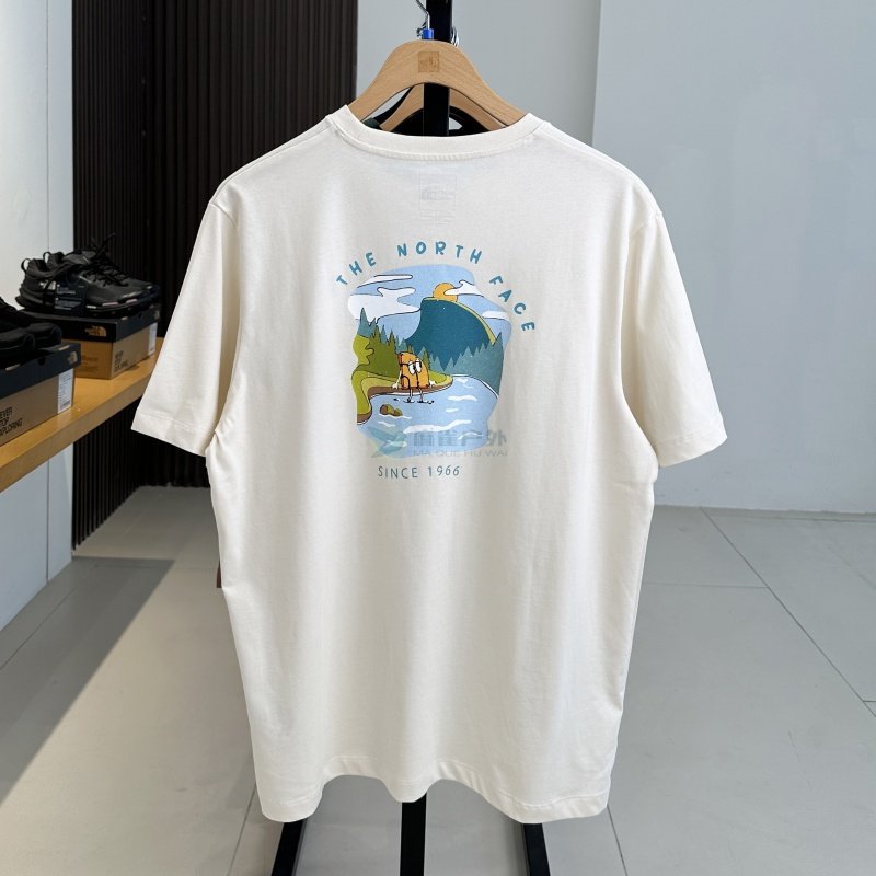 北面户外休闲透气纯棉短袖T恤