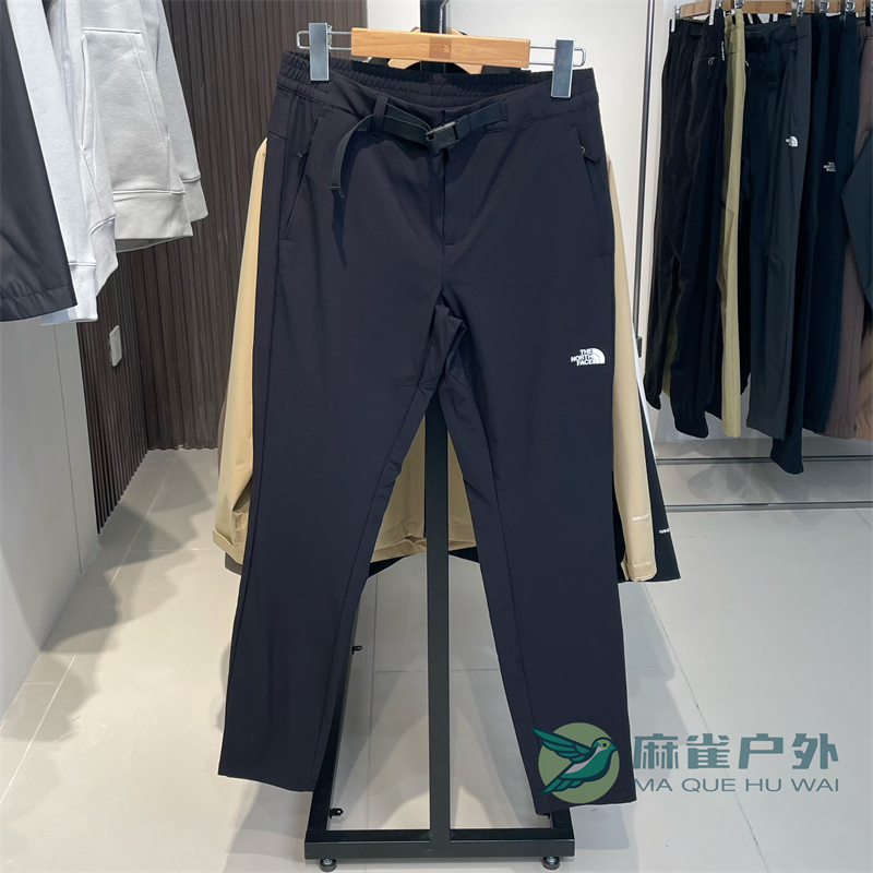 北面女士户外防泼水修身徒步长裤