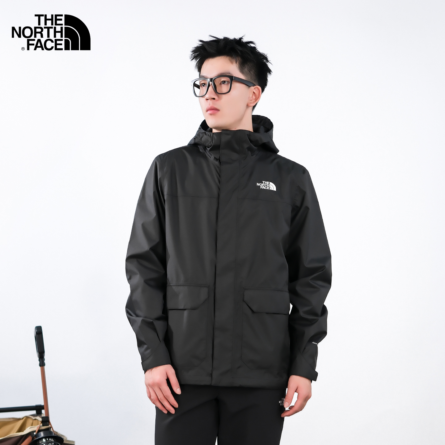 北面户外防水透气可配内胆冲锋衣