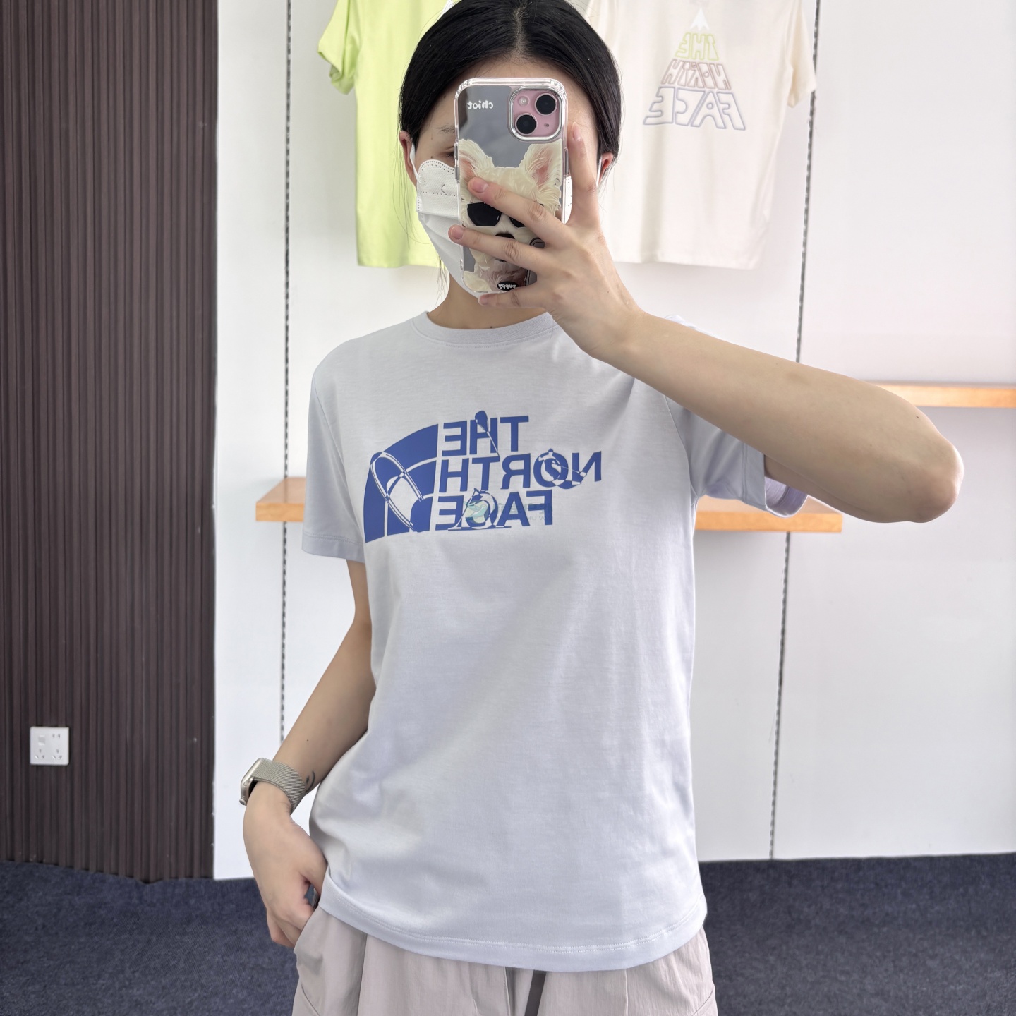 北面户外透气圆领速干短袖T恤女