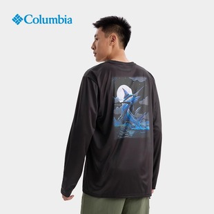 Columbia哥伦比亚速干衣男户外吸湿透气PFG钓鱼休闲长袖 T恤FM0317