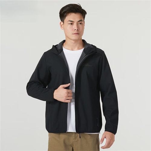 狼爪男款户外保暖连帽软壳衣外套