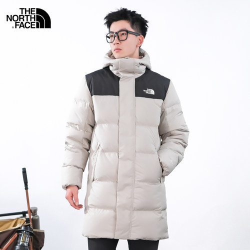 北面户外600蓬中长款羽绒服男士
