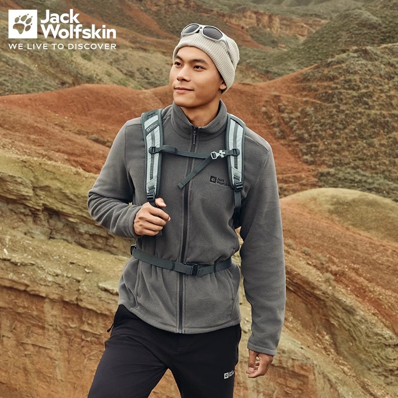 狼爪户外保暖防风抓绒衣外套男士