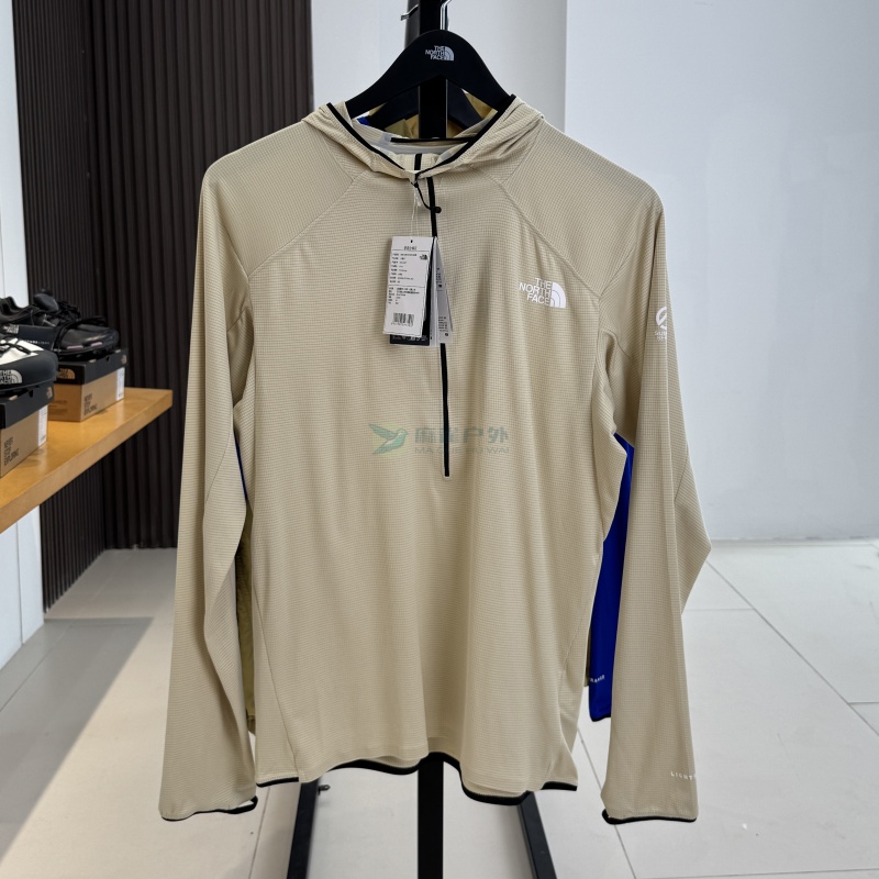 北面户外透气轻薄针织连帽卫衣男