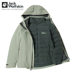 JackWolfskin狼爪秋冬女士户外600蓬鹅绒三合一冲锋衣外套A62510A