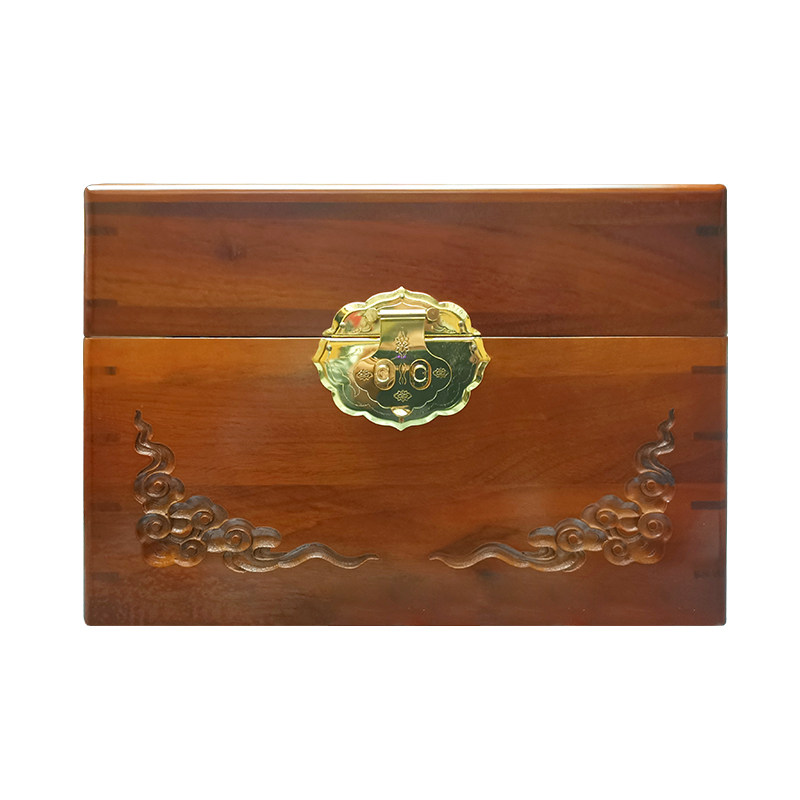 紫艺堂贾兴林先生作品手工平遥推光漆器国色天香胡桃木首饰盒结婚