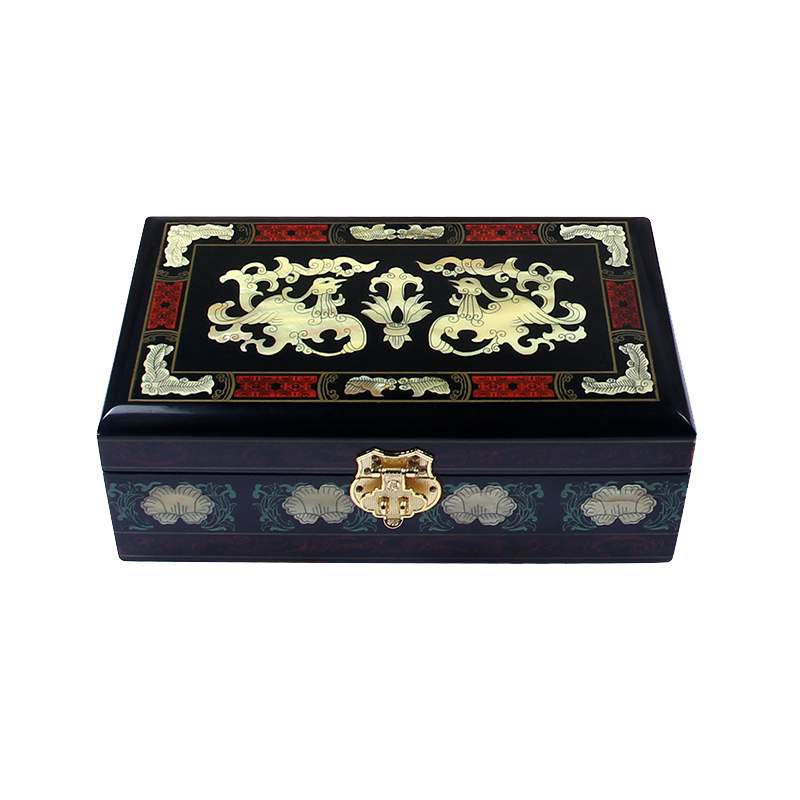 作品手工彩绘推光漆器