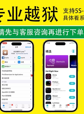 远程苹果ios越狱 cydia修复 平刷红字刷机6s/8P/12/14/12/13/14.3