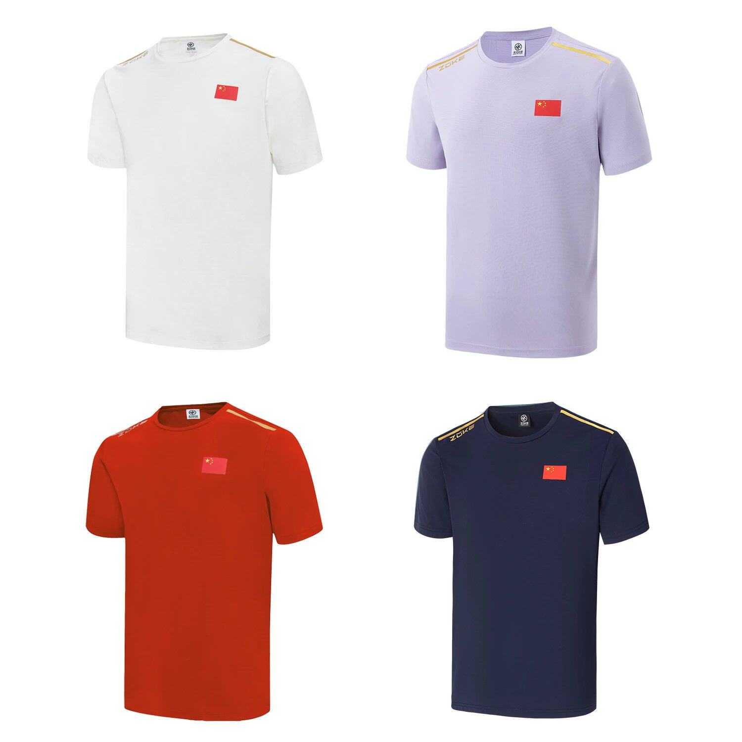 ZOKE洲克新款运动员服装短袖POLO衫裁判服成人T恤队服救生服圆领