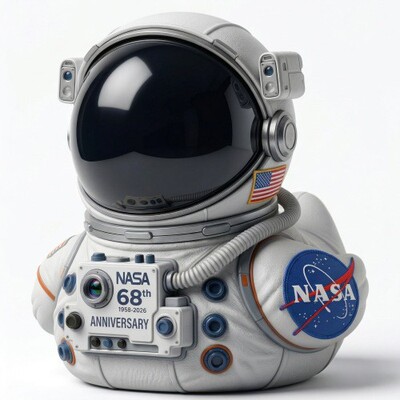 跨境新品NASA Artemis II Mission NASA二号任务登月宇航员鸭摆件