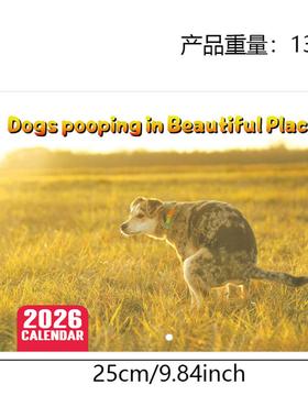跨境新品2026年狗狗大便日历 创意狗狗拉屎Dogs Pooping Calendar