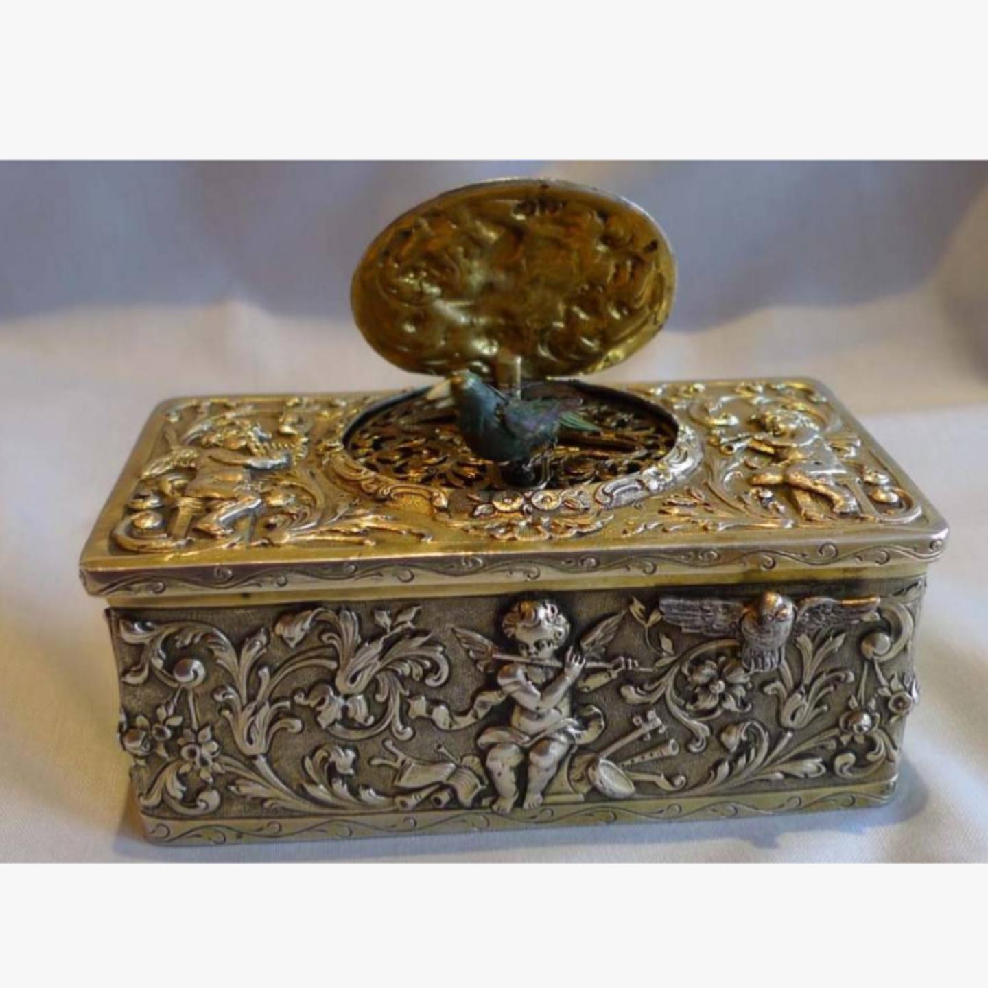 跨境3D Vintage Bird Music Box 3D复古鸟音乐盒送礼桌面摆件精致