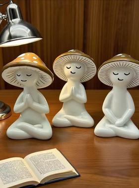 跨境新款Meditation Mushrooms 冥想蘑菇装饰摆件打坐蘑菇装饰品