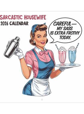 跨境新品 Sarcastic Housewife 2026年搞笑毒舌主妇墙面日历现货
