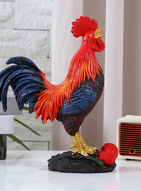 中式大公鸡树脂摆件大吉大利大公鸡装饰客厅茶几桌面装饰礼品摆件
