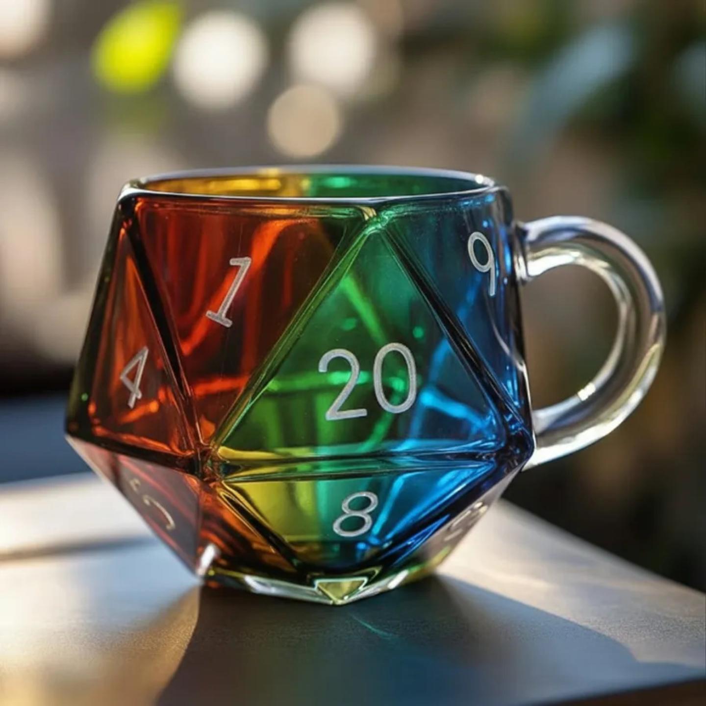 新款DragonsRainbowD20DiceMug